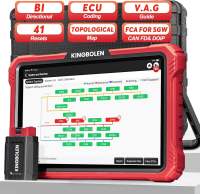 KINGBOLEN K10 Pro ระบบเต็มรูปแบบเครื่องมือสแกนสองทิศทางเครื่องสแกน OBD2บลูทูธอุปกรณ์ตรวจสอบรถยนต์แผนที่ Topology บริการรีเซ็ต40 + การเข้ารหัส ECU FCA AutothCANFD & DOIP อัปเดต2ปีอัปเกรด K10