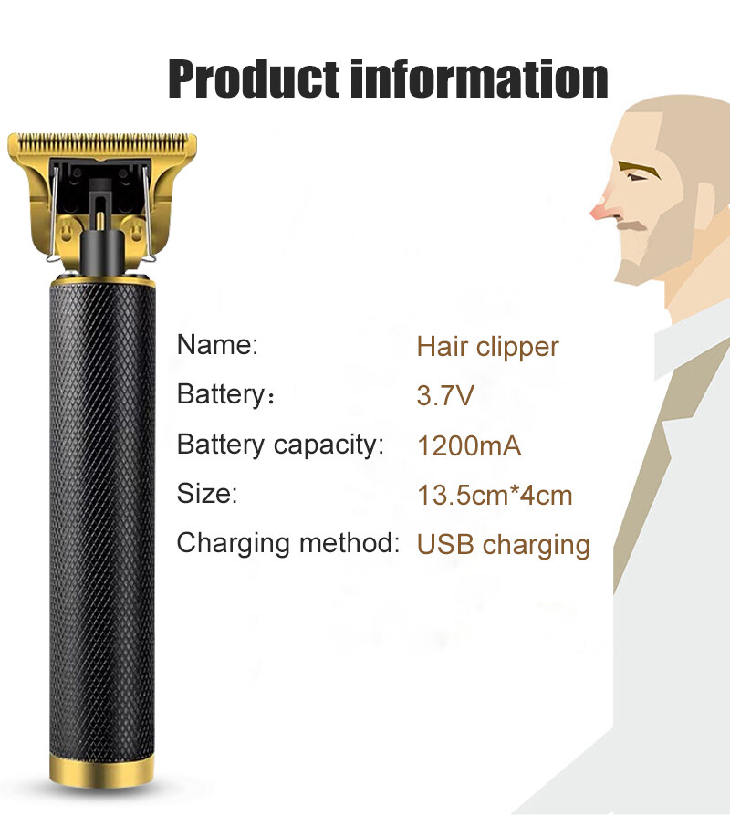 Tông đơ cắt tóc cạo râu có đầu cắm USB chuyên nghiệp cho nam Động
