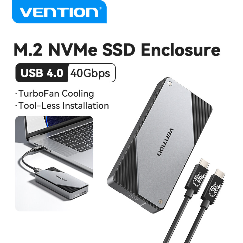 Vention M.2 NVMe SATA box ổ cứng Hard Disk Enclosure Case USB 4.0 USB C 3.2 Gen 2 40Gbps 10Gbps cho 
