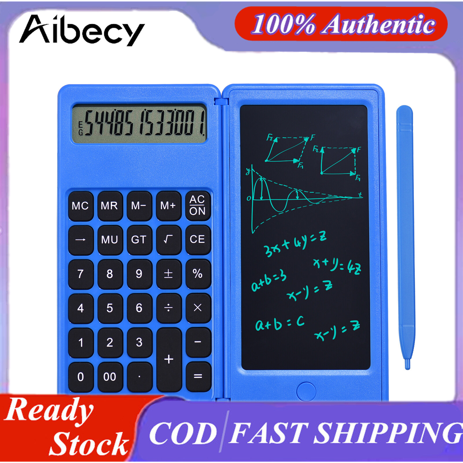 Aibecy Máy Tính Có Thể Gập Lại & Máy Tính Bảng Viết LCD 6 Inch Bảng Vẽ Kỹ Thuật Số, Màn Hình 12 Chữ Số Với Bút Cảm Ứng Nút Xóa Dành Cho Trẻ Em Người Lớn Sử Dụng Tại Nhà Văn Phòng Trường Học