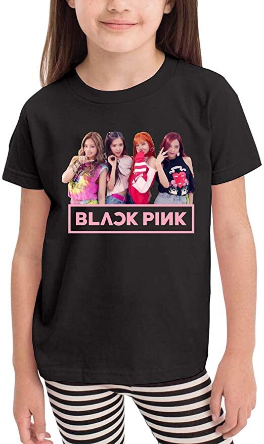 Black Pink Kids Fashion T Shirt Girls Round Neck Unisex Top Lazada Singapore