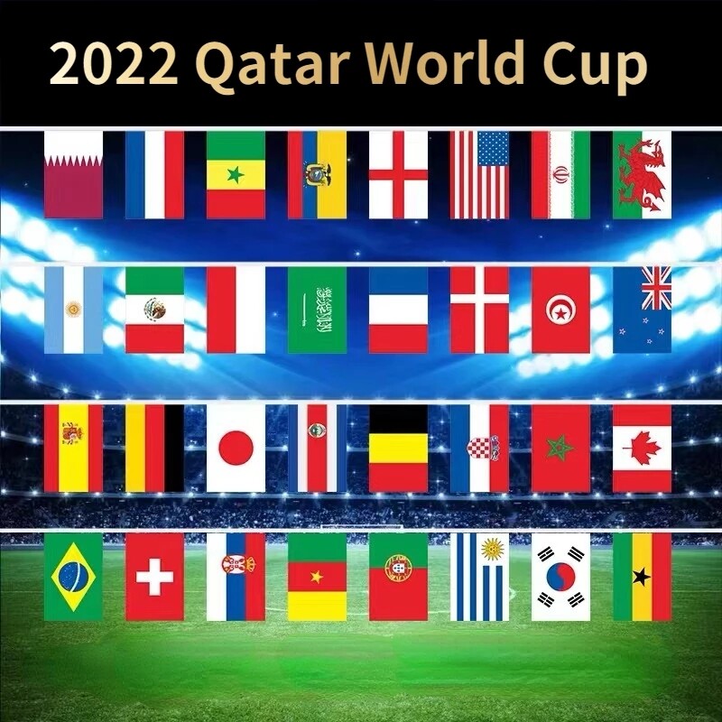 Hikaya dây cờ world cup qatar 2022 cờ treo cờ các quốc gia bóng đá thế giới cho các trò chơi cúp châu âu cờ treo