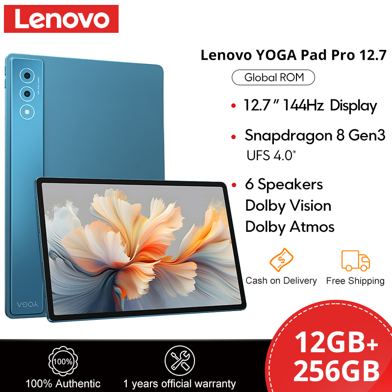 Lenovo YOGA Pad Pro 12.7” 144Hz Qualcomm Snapdragon 8 Gen 3 Tablet 128GB/256GB 10200mAh Battery Android Pad Global ROM