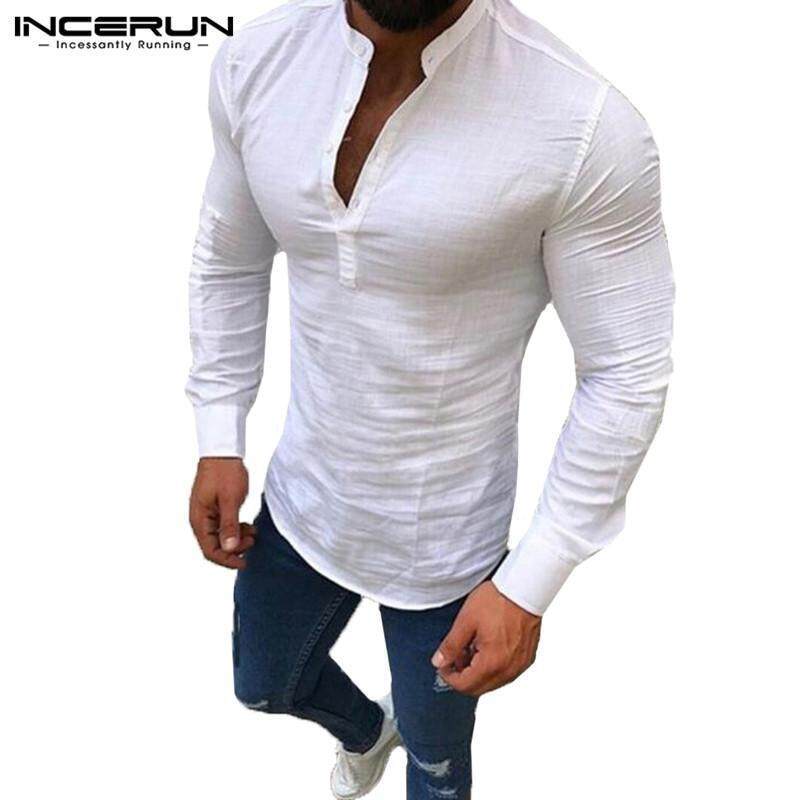 muscle fit linen shirt