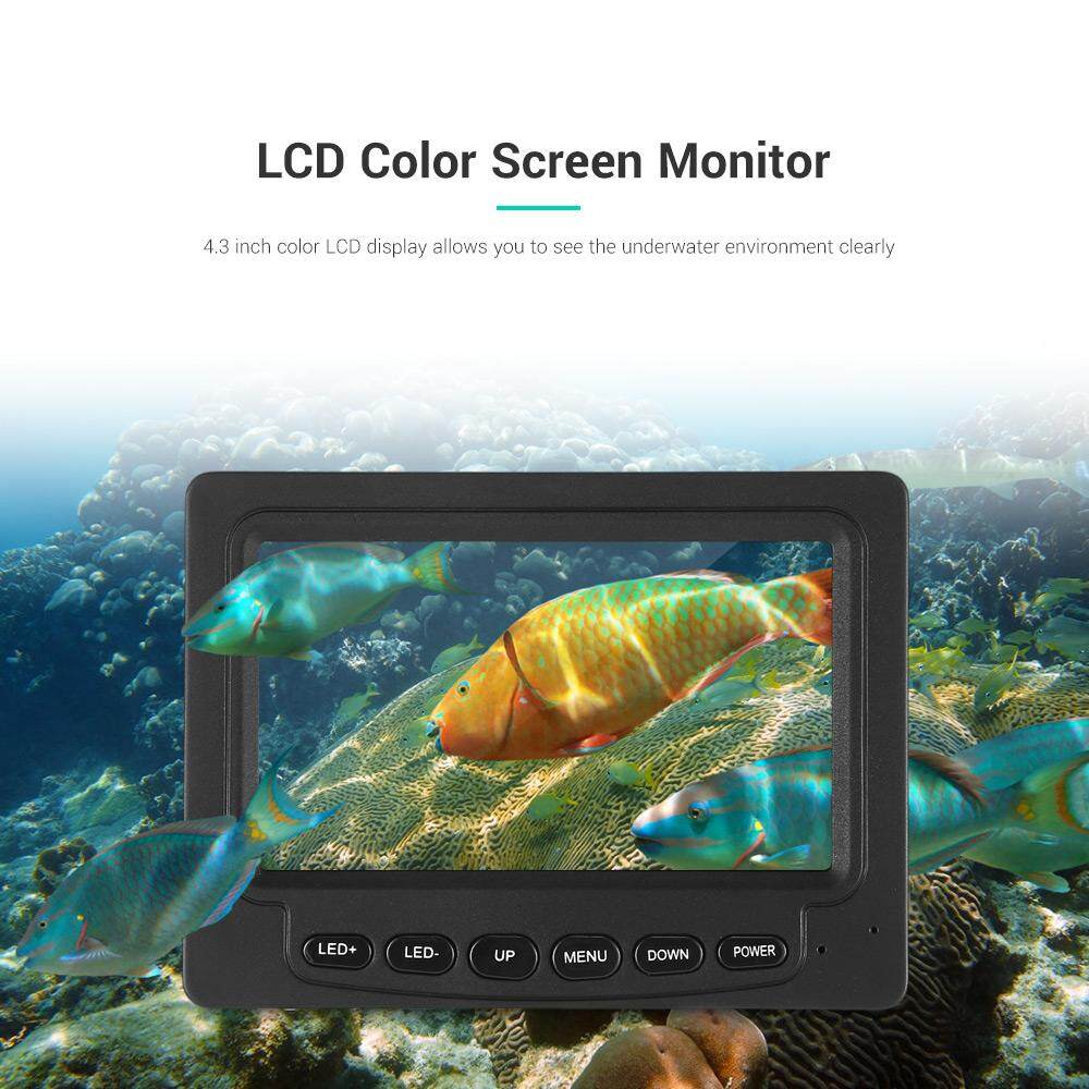 Portable Waterproof Fish Finder Underwater LED Night Vision Fishing Camera  LCD Monitor Machine Mesin Alat Kamera Pencari Kesan Pengesan Lokasi  Kedudukan Ikan Pemancing Kaki Pancing