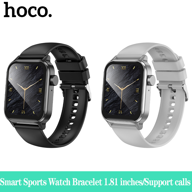 【Support calls】HOCO Y26 Smart Sports Watch Bracelet 1.81inches Full Touch Screen Smart Watch IPX4 Waterproof Sport Fitness Watch Supports 22 Languages For All Smartphones Universal ราคา 699 บาท*ส่งฟรี