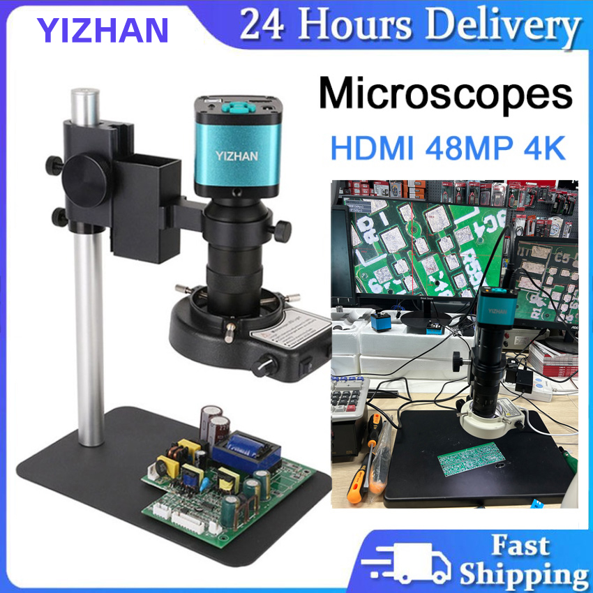 【Ready Stock】Video Microscope Set 38MP/16MP/13MP HDMI VGA USB 60FPS Digital Camera Lens 130X LED Light Repair Phone Soldering ราคา 2,640 บาท*ส่งฟรี