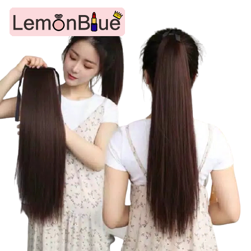 Gambar LemonBlue Hair clip pony tail ikat rambut palsu lurus   hairclip korean ponytail tebal panjang   kuncir ekor kudalurus