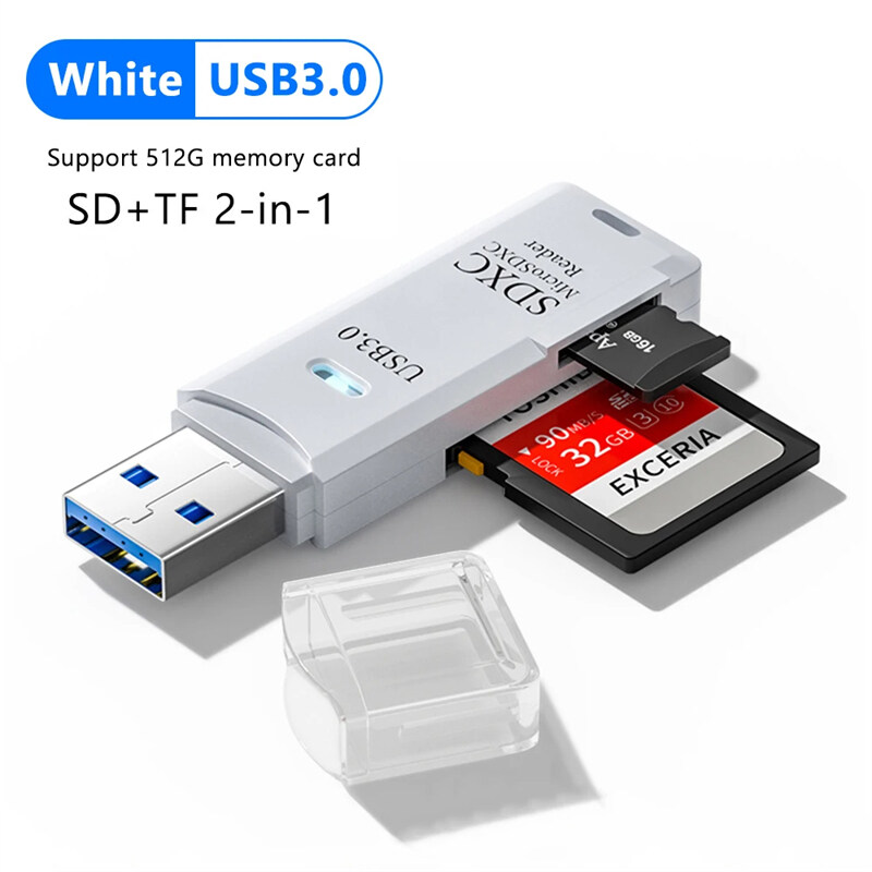 2 trong 1 USB 3.0 Đầu đọc thẻ Micro SD đầu đọc thẻ USB Bộ chuyển đổi tốc độ cao CardReader thẻ nhớ TF cho PC phụ kiện máy tính xách tay