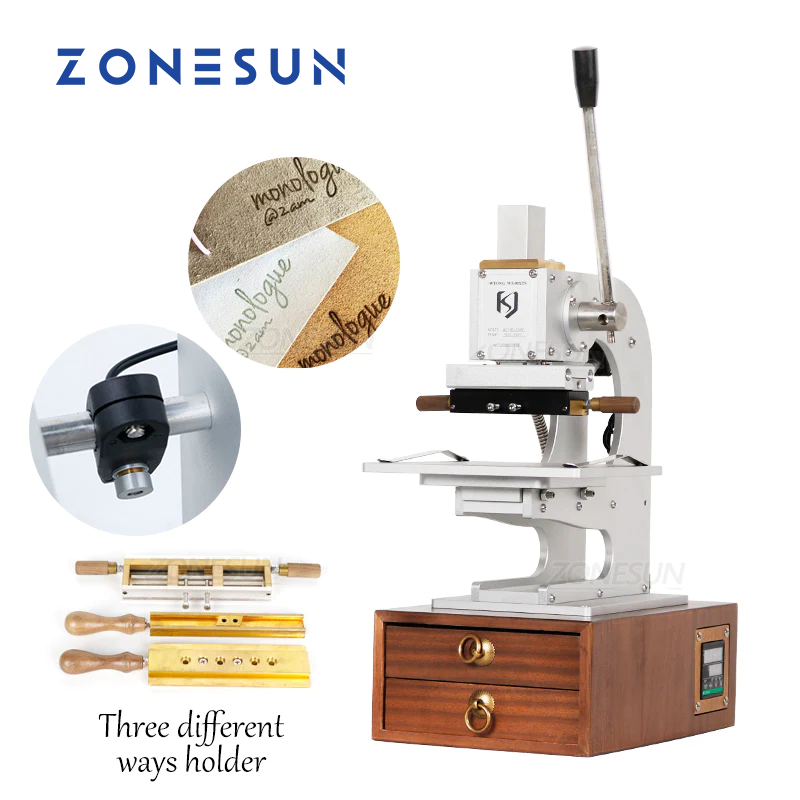 ZONESUN Manual Leather Wood Greeting Card Hot Foil Stamping Machine Heat Press Logo Machine With Infrared Locator WT-90XTS ราคา 33,240 บาท*ส่งฟรี
