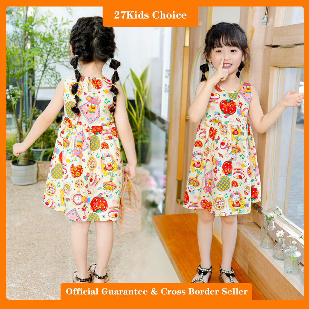 27Kids Choice kids dresses for girls Baby Princess Dress Girls dress summer wear New 2024 Children's pure cotton dress ราคา 159 บาท*ส่งฟรี