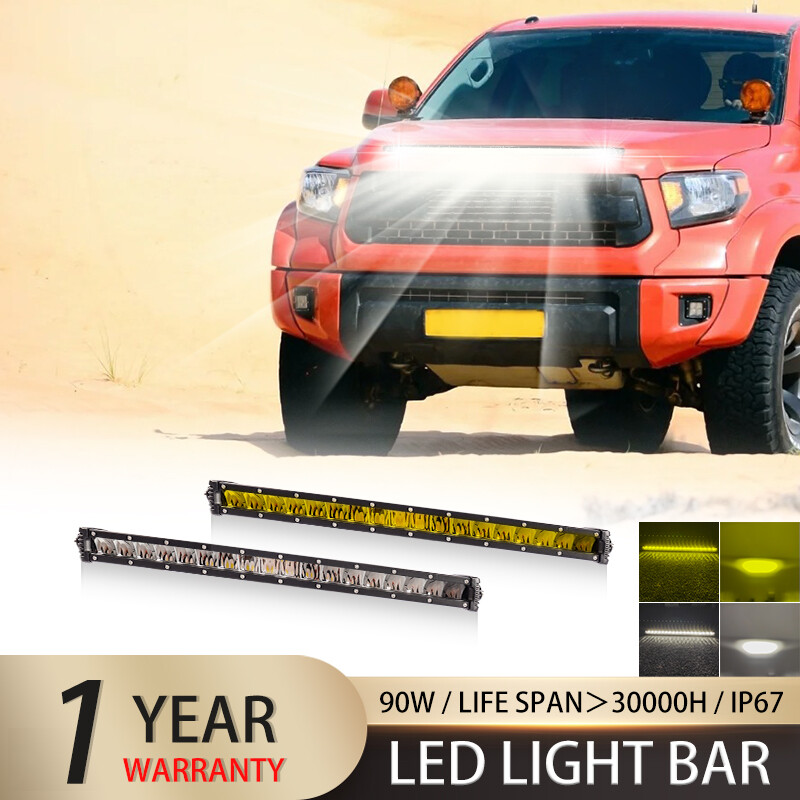 Đèn LED dạng thanh điểm lũ kết hợp DRL trắng vàng lái xe Đèn làm việc off road Sương Mù Phụ trợ thanh Led ô tô