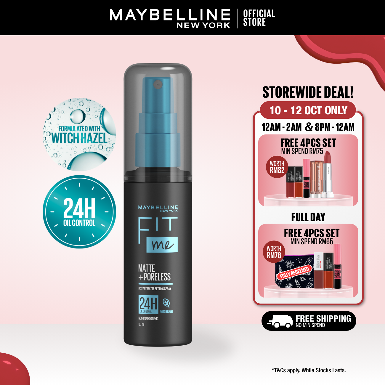 Gambar Maybelline Fit Me Matte + Poreless Setting Spray 24HR Oil Control Face Makeup