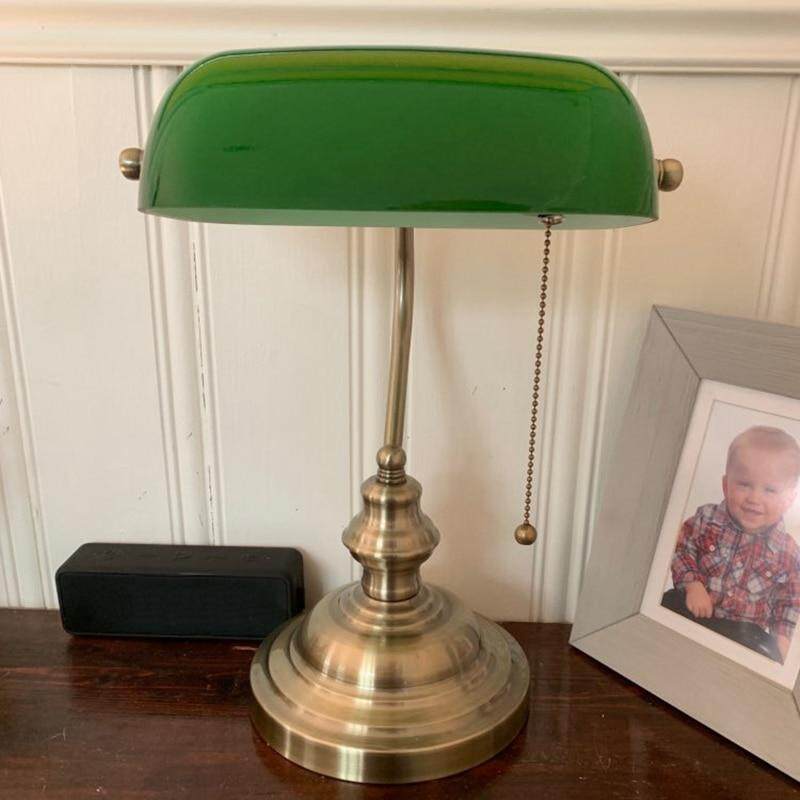 Green Color Glass Banker Lamp Cover, How To Remove Bankers Lamp Shade