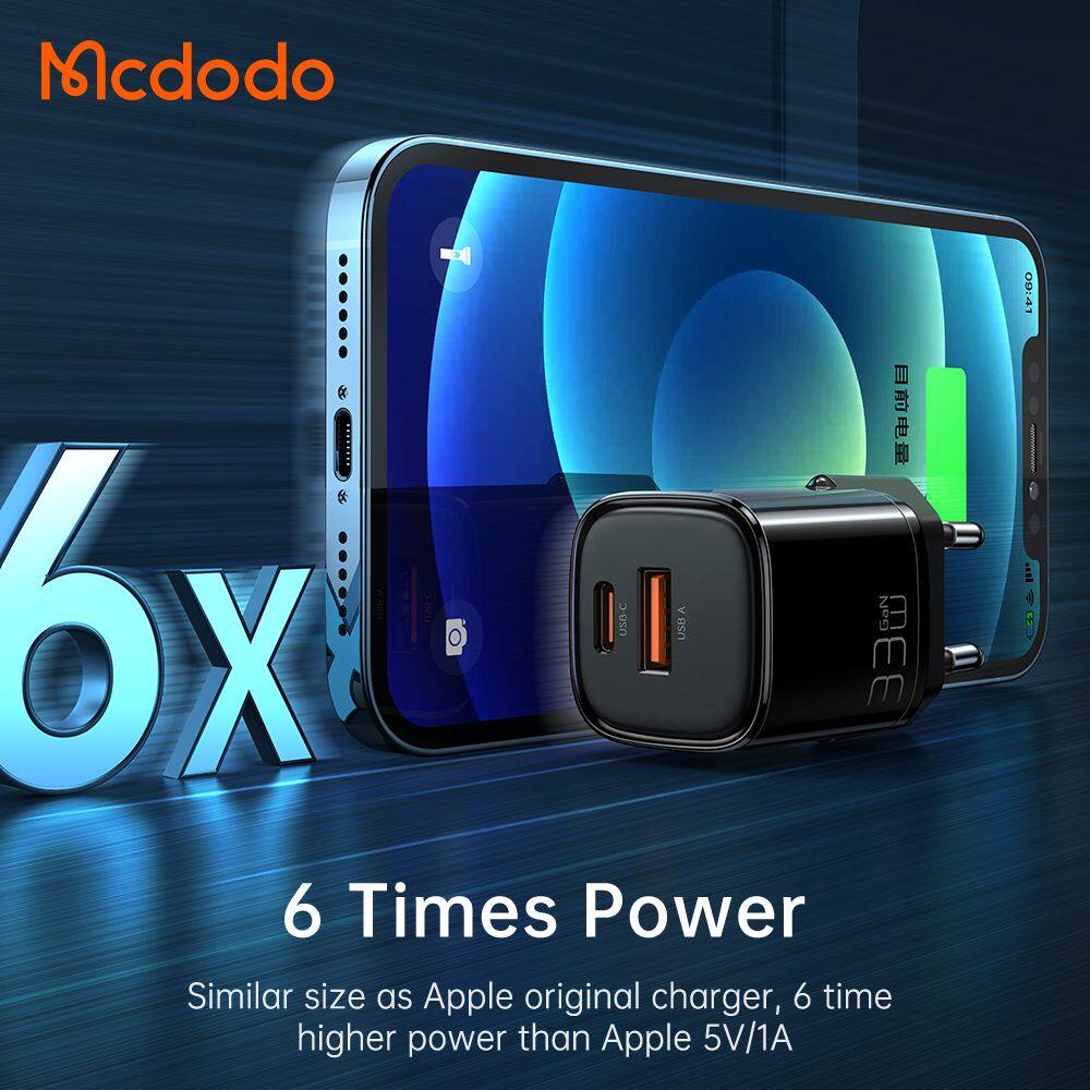 Mcdodo 33W GaN Dual Ports USB-A and USB-C PD QC Fast Charger 5