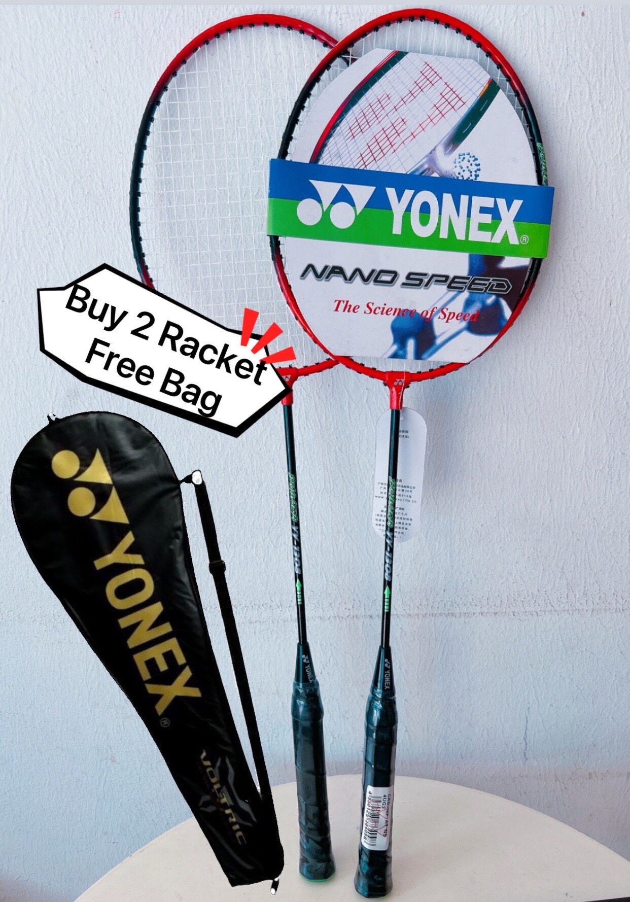 Badminton Racket Yonex Racket Raket Badminton set (2 pcs racket) Lazada