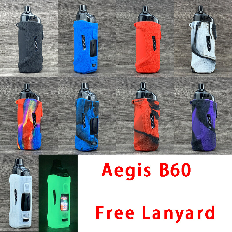 Hàng sẵn có Silicone kết cấu vỏ da cho geekvap Aegis B60 cao su bảo vệ mềm bìa với dây buộc lá chắn vỏ cao su cho máy hút Tinh dầu thơm