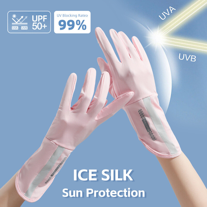 WEST BIKING Sun UV Protection Gloves Ice Silk Glove Motorcycle Cycling Gloves Hand Face Protector Non Slip Breathable Summer Touch Screen Sunscreen Gloves ราคา 172 บาท*ส่งฟรี