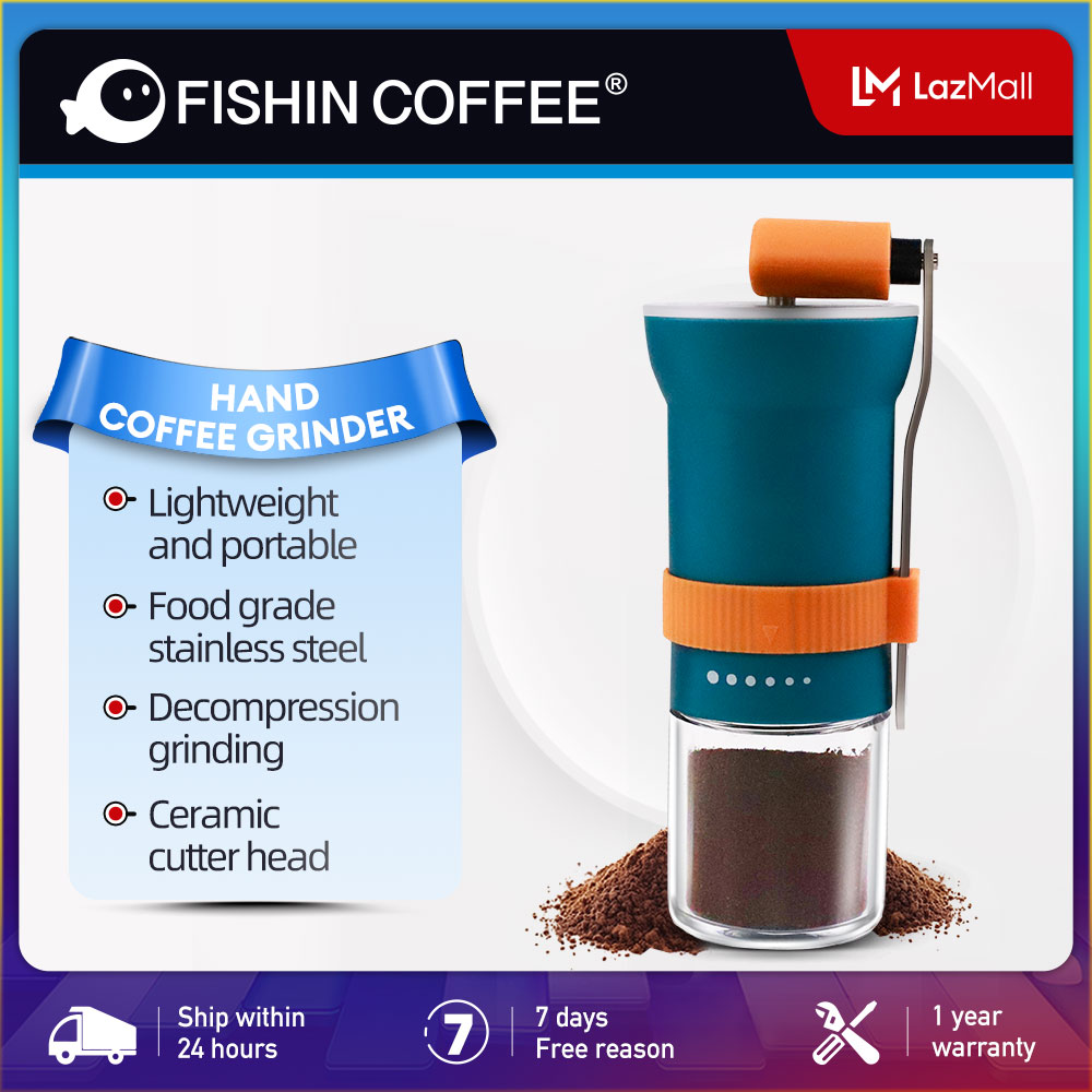 Fishin Cà Phê Máy xay cà phê cầm tay máy xay bằng thép không gỉ cắm trại ngoài trời xách tay f321
