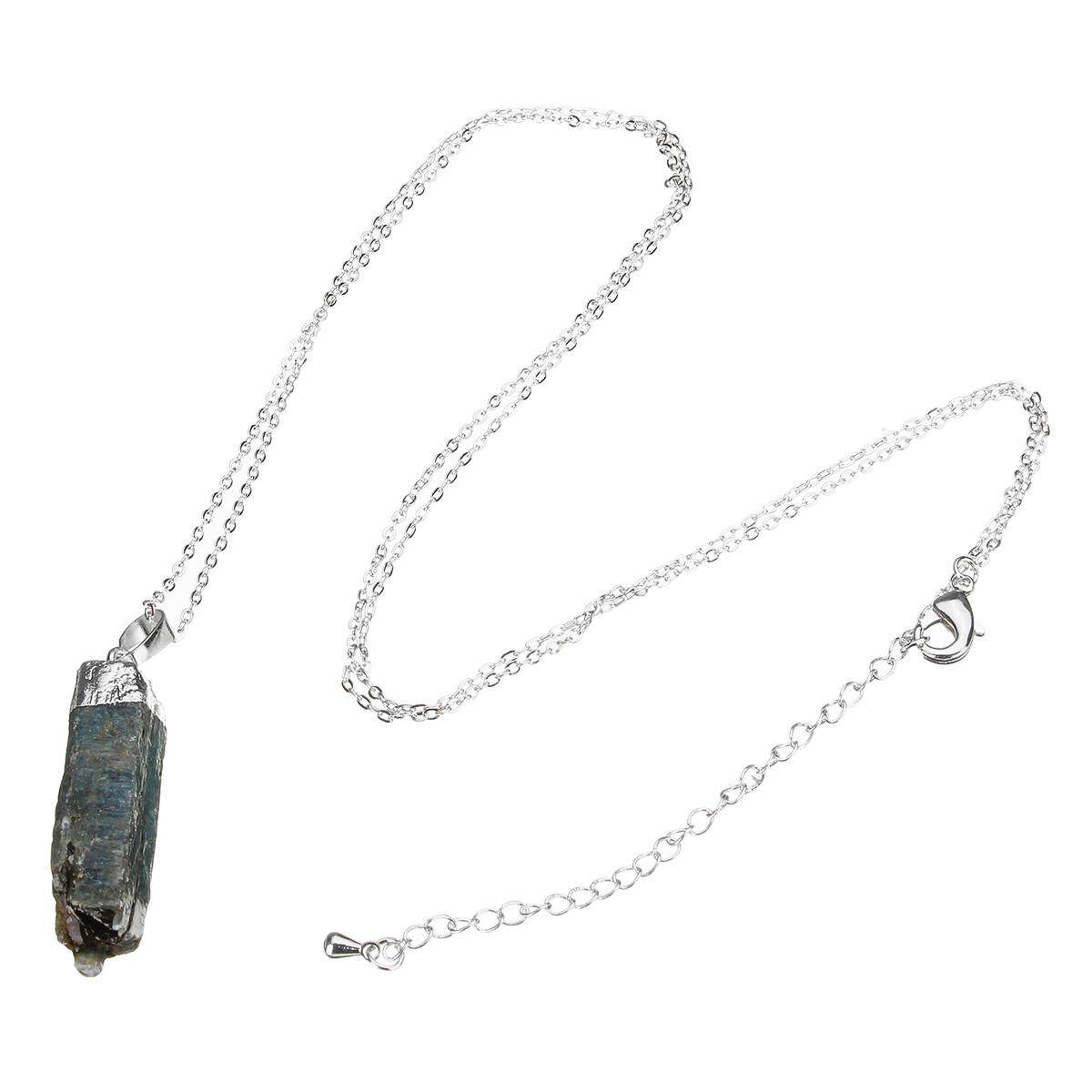 CHARGED Blue Kyanite SELENITE Crystal Chakra Pendant Sterling Silver Necklace Re