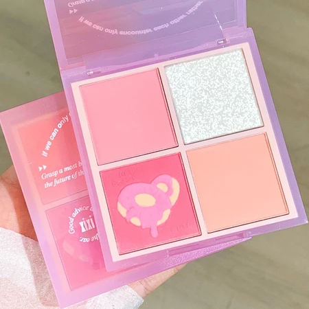 XIXI 4 Colors Blush Powder Eyeshadow Palette Face Makeup Sweet Warm Colors Cheek Powder Facial Beaut