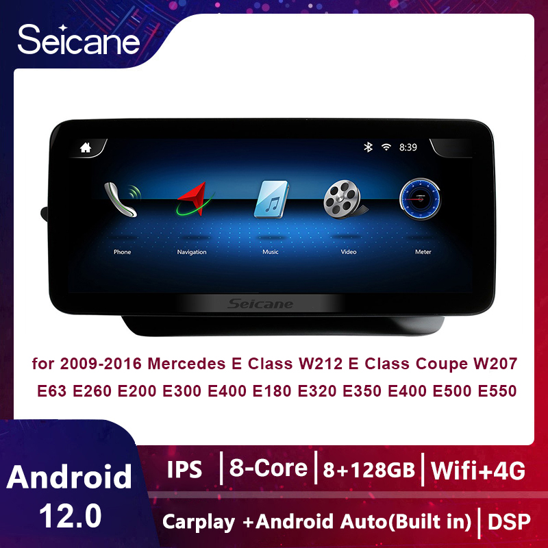 Seicane 12.3inch Android 11.0 IPS Touchscreen 8+128G Car Gps Multimedia Video Radio Player for 2009-2014 2015 2016 Mercedes E Class W212 E Class Coupe W207 E63 E260 E200 E300 E400 E180 E320 E350 E400 E500 E550 E63AMG Built-in Carplay DSP Support SWC ราคา 11,500 บาท*ส่งฟรี