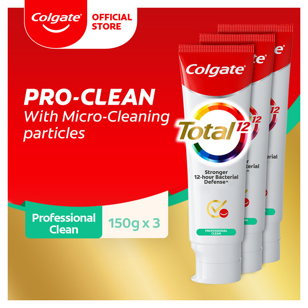 Gambar Colgate Total Professional Clean Gel Antibacterial Toothpaste 150g [Bundle Of 3] Value Deal