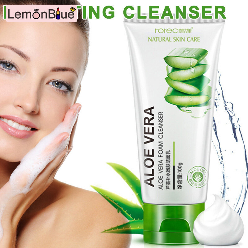 Gambar LemonBlue Aloe Facial Foam Cleanser Gel Deep Pore Cleansing Remove Blackheads Face Wash Skin Care