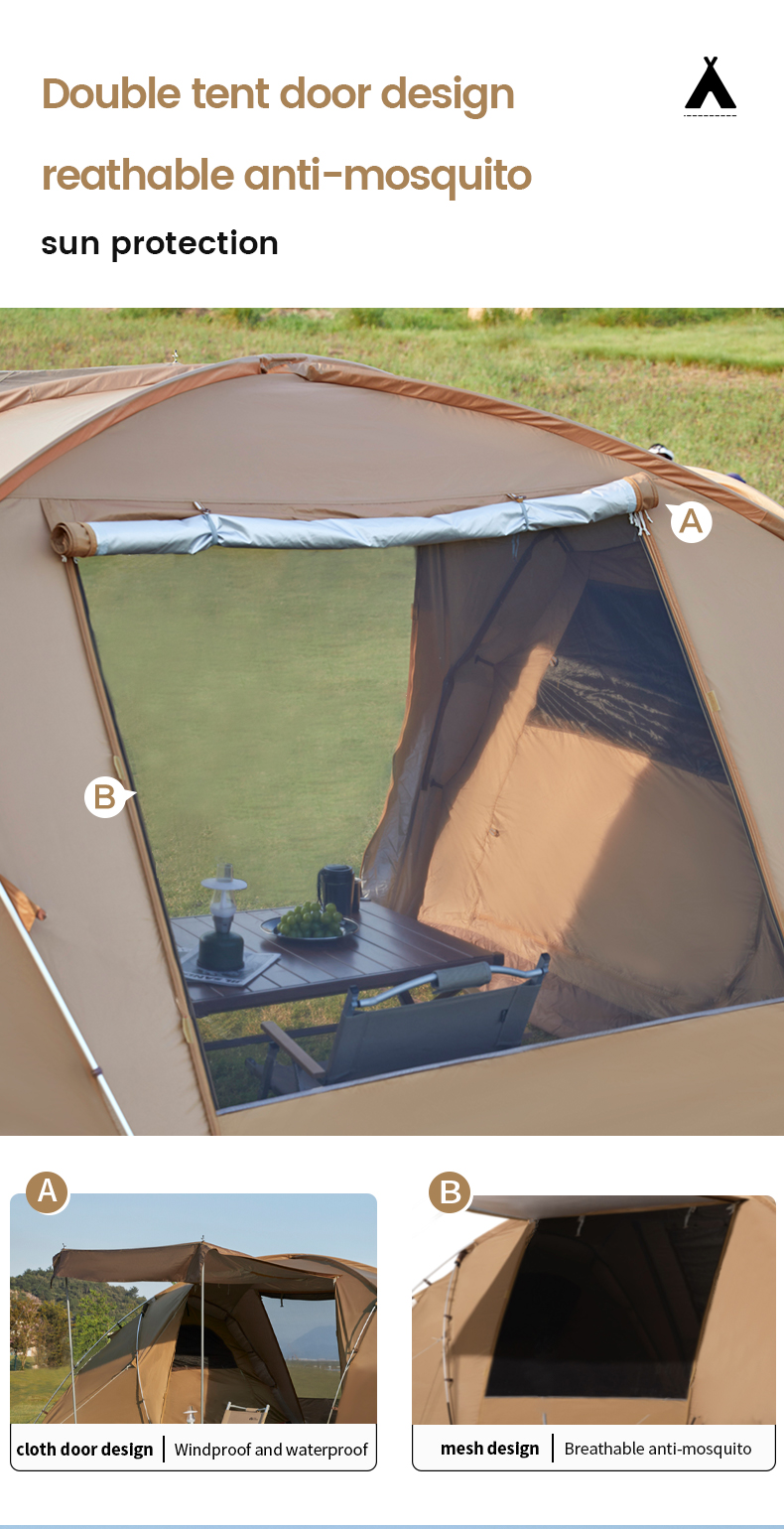 MOBI GARDEN Camping Family Tent Glamping Oxford Waterproof 4 Person Picnic Outdoor · v2