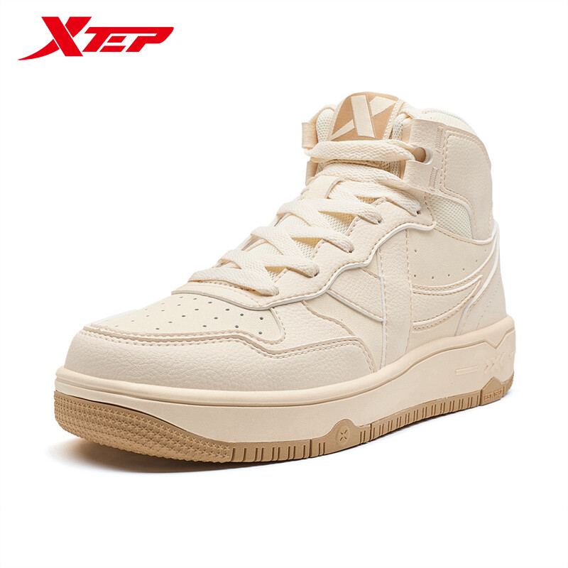XTEP Women's Skateboard Shoes New High-top Casual Height-enhancing Flat Sports Shoes 876418310025 ราคา 2,169 บาท*ส่งฟรี