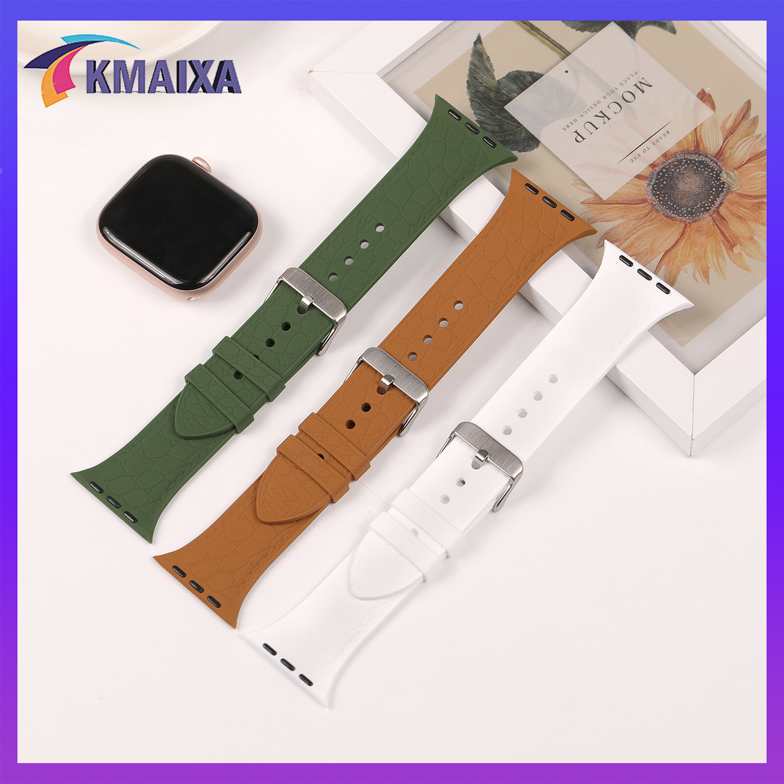 Silicone Straps for iWatch Sport bracelet correa  series 10 9 8 7 SE ultra 2 smartwatch band 40mm 44mm 46mm 41mm 45mm 42mm 49mm - ยี่ห้อ KMAIXA ราคา 61 บาท*ส่งฟรี
