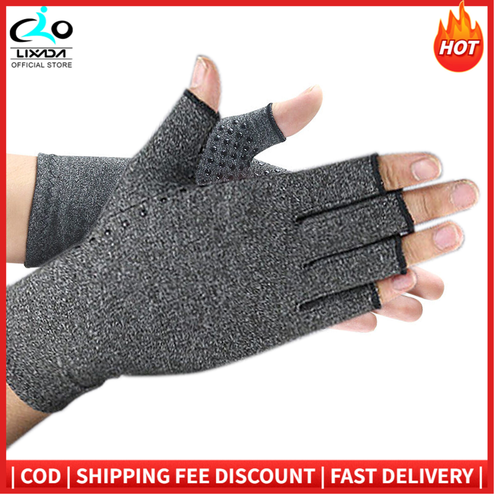 Anti-slip Fingerless Arthritis Gloves Carpal Tunnel Gloves for Computer