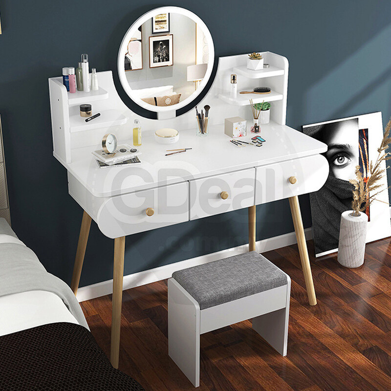 Mizona Bedroom Dressing Table Vanity, Vanity Desk Without Mirror
