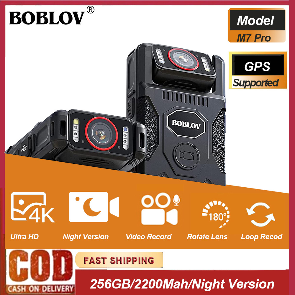 Boblov M7Pro 4K Body Camera Worn Police Camera with GPS Night Vision HD 2196P 256GB 180° Rotatable Lens 15H Recording BodyCam Video Audio Recorder Body Cameras with USB-C Port and Quick Charging Presyo 4,599 Piso*Libreng Shipping