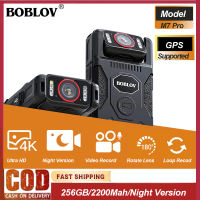 Boblov M7Pro 4K Body Camera Worn Police Camera with GPS Night Vision HD 2196P 256GB 180° Rotatable Lens 15H Recording BodyCam  Video Audio Recorder  Body Cameras with USB-C Port and Quick Charging