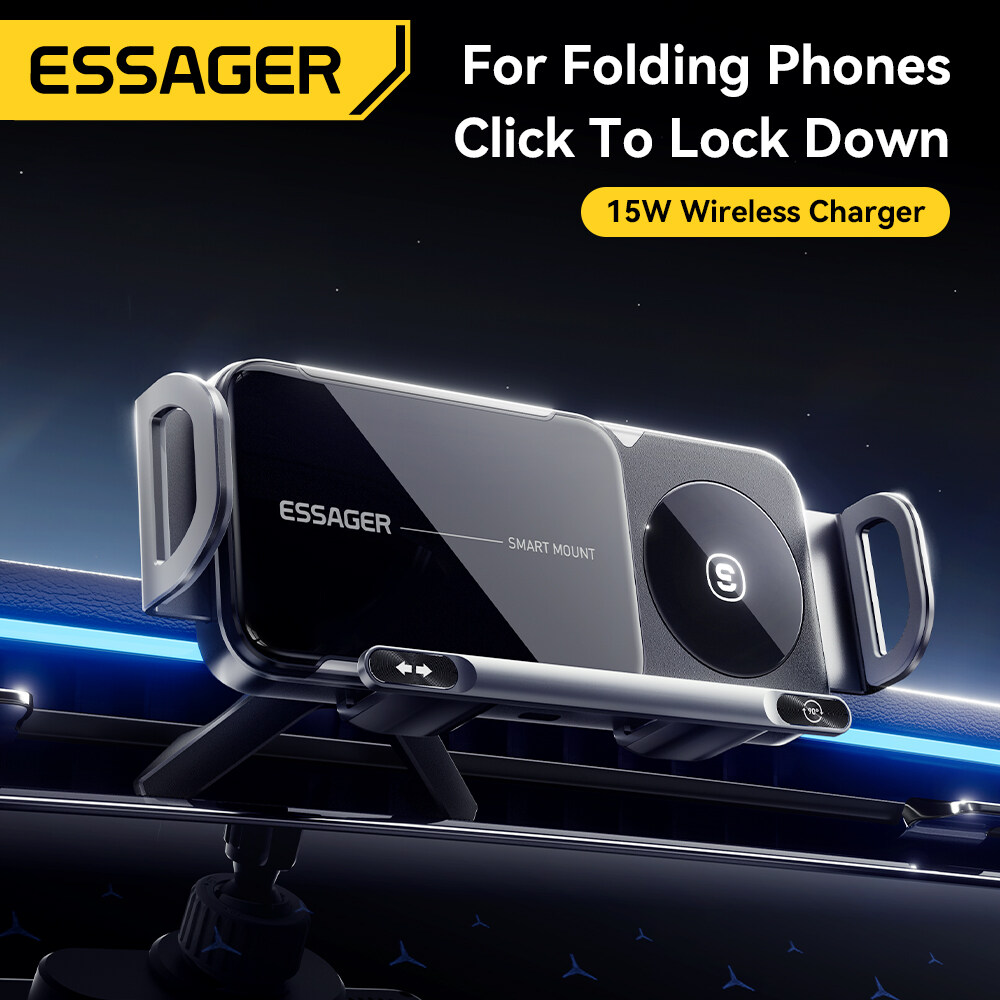 Essager 15W khóa tự động điện thoại xe hơi Gắn Kết Giá để điện thoại Xe sạc không dây Gấp Màn Hình/a