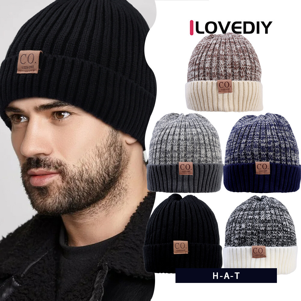 [ILOVEDIY] Autumn and Winter Men's Cold Hats Warm and Plush Woolen Hats Knitted Hats Fashion Trends