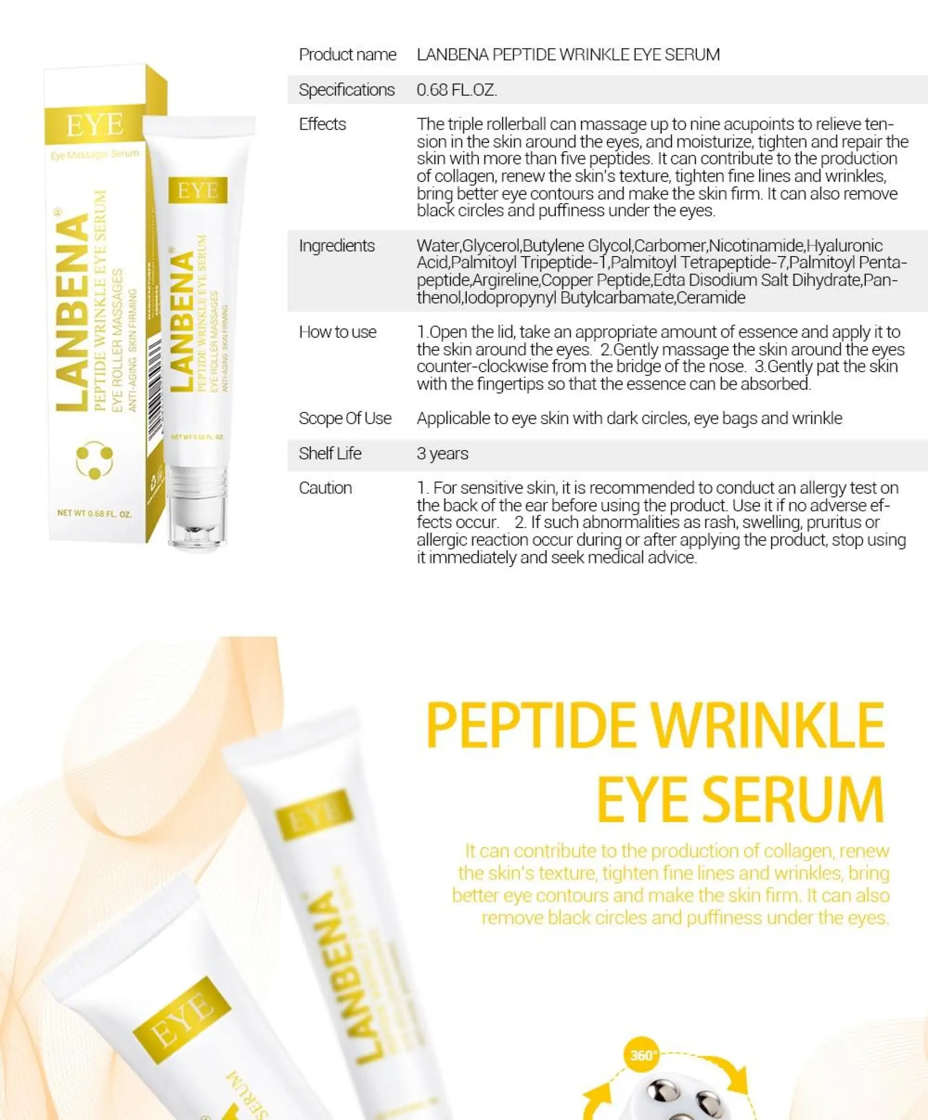 lanbena peptide wrinkle eye serum