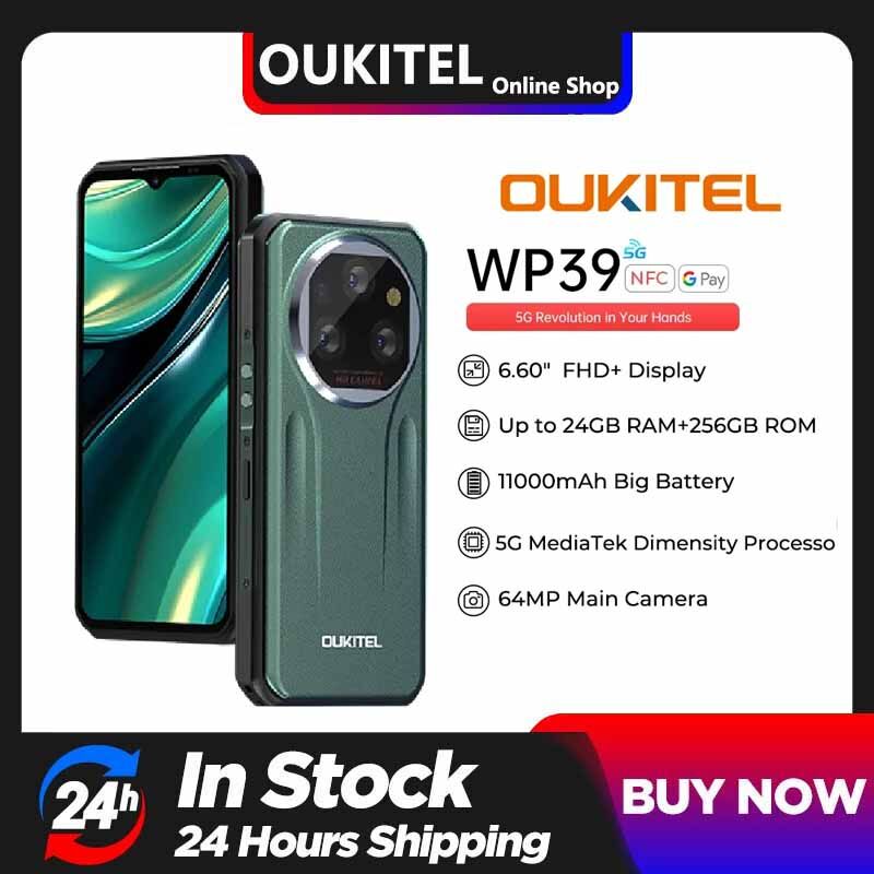 Oukitel wp39 5G Rugged Smartphone 24GB（6+18)+256GB 6.60"FHD+ 64MP Camera 11000mAh Cell phone Android 14 ราคา 9,309 บาท*ส่งฟรี