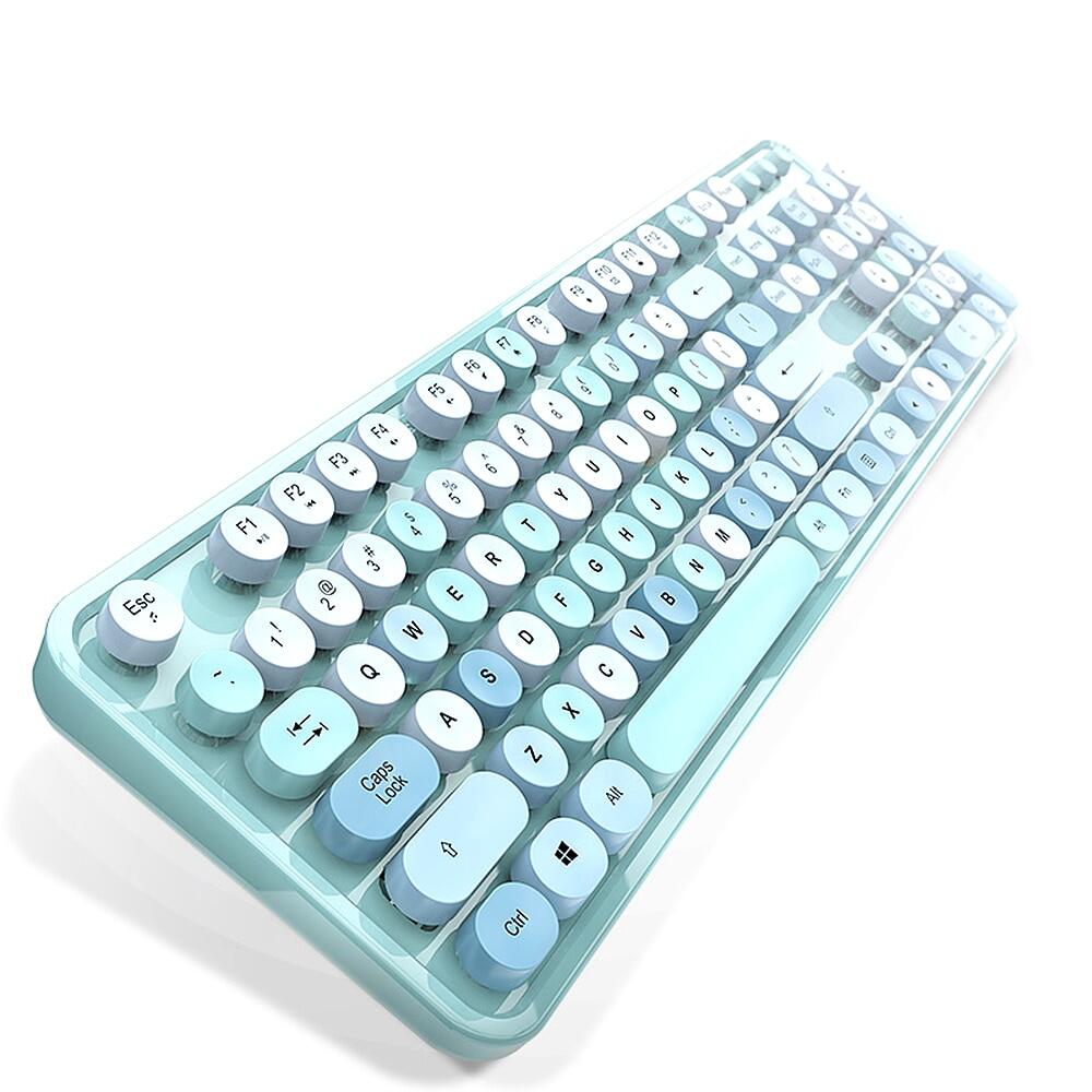[bán chạy] mofii combo chuột bàn phím ngọt ngào bộ chuột bàn phím không dây 2.4g màu hỗn hợp nắp phím treo tròn cho máy tính xách tay màu xanh dương 31