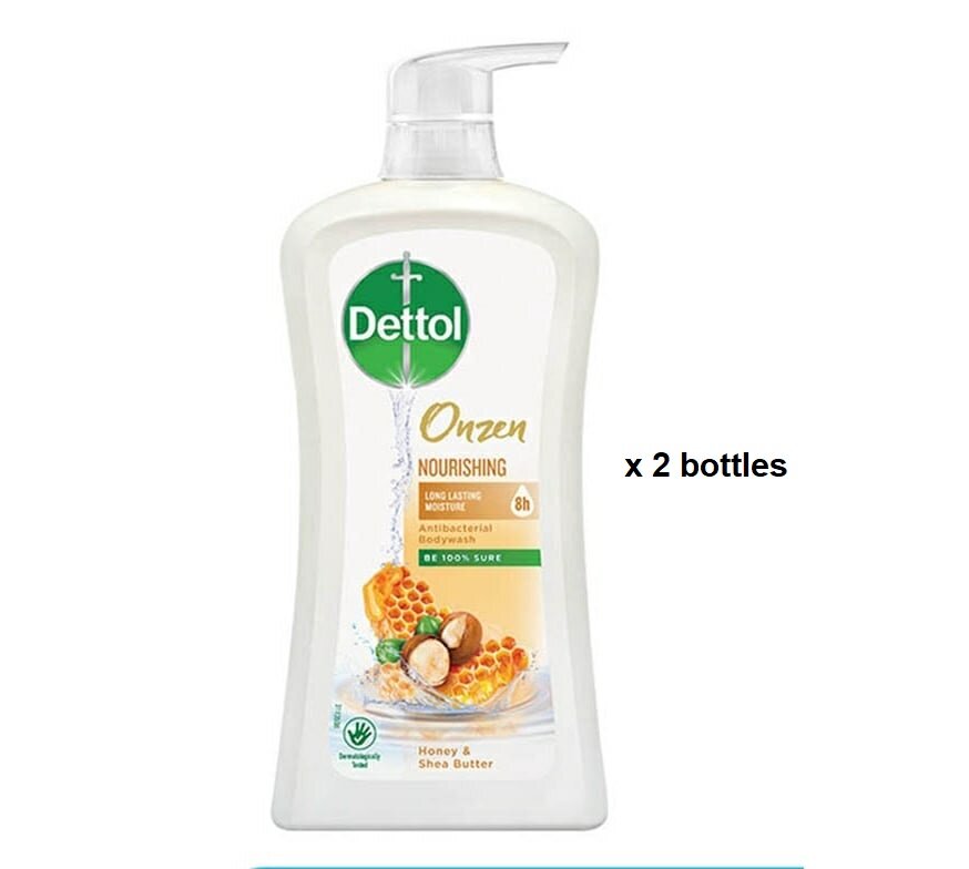 Gambar Dettol Onzen Nourishing Shower Gel Antibacterial Body Wash Honey   Shea Butter Bottles (950g x 2 bottles)