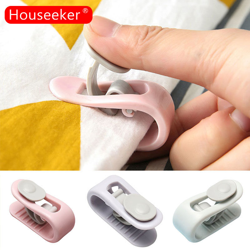 Houseeker 4Pcs Quilt Không-Trượt Kẹp Cố Định Tấm Ga Trải Giường Nệm Kẹp Giữ Cố Định Vỏ Bọc Nệm Chăn Gắp Không-Trượt Anti-Chạy Quần Áo Chốt Thiết Bị