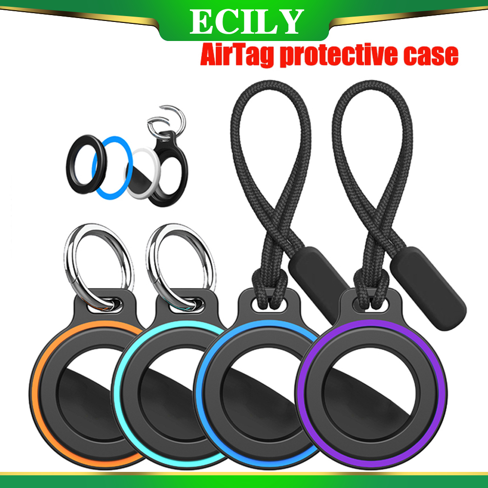 Ecily A-Pple Air-Tags 1/2 Silicone Protective Case for Kids/Pets/Backpack with Strap Tracking Device ราคา 92 บาท*ส่งฟรี