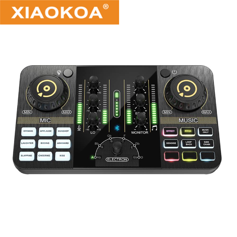 XIAOKOA Card Âm Thanh Bluetooth Phát Sóng Trực Tiếp Thiết Bị Podcast Tất Cả Trong Một Dễ Mang Theo Tai Nghe Có Thể Kết Nối Micro Webacast Card Âm Thanh Trực Tiếp Cho Điện Thoại Di Động Máy Tính Máy Tính Youtube TikTok Phát Trực Tiếp