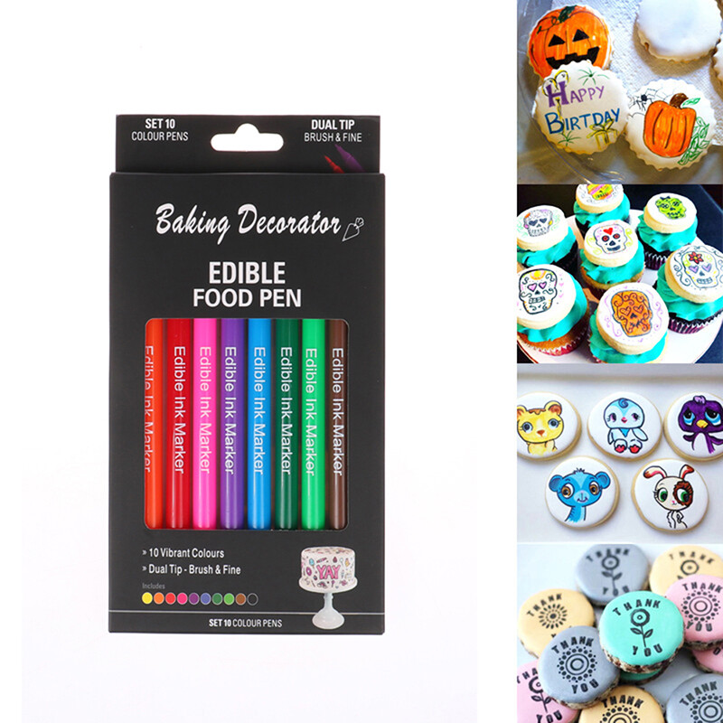 Gambar Home Living 10 Pcs DIY Edible Baking Double Headed Pen Frosting Biscuit Fondant Decorating