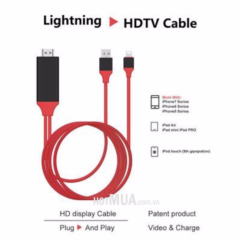 Dây chuyển lightning ra HDMI, iphone ra HDMI 3