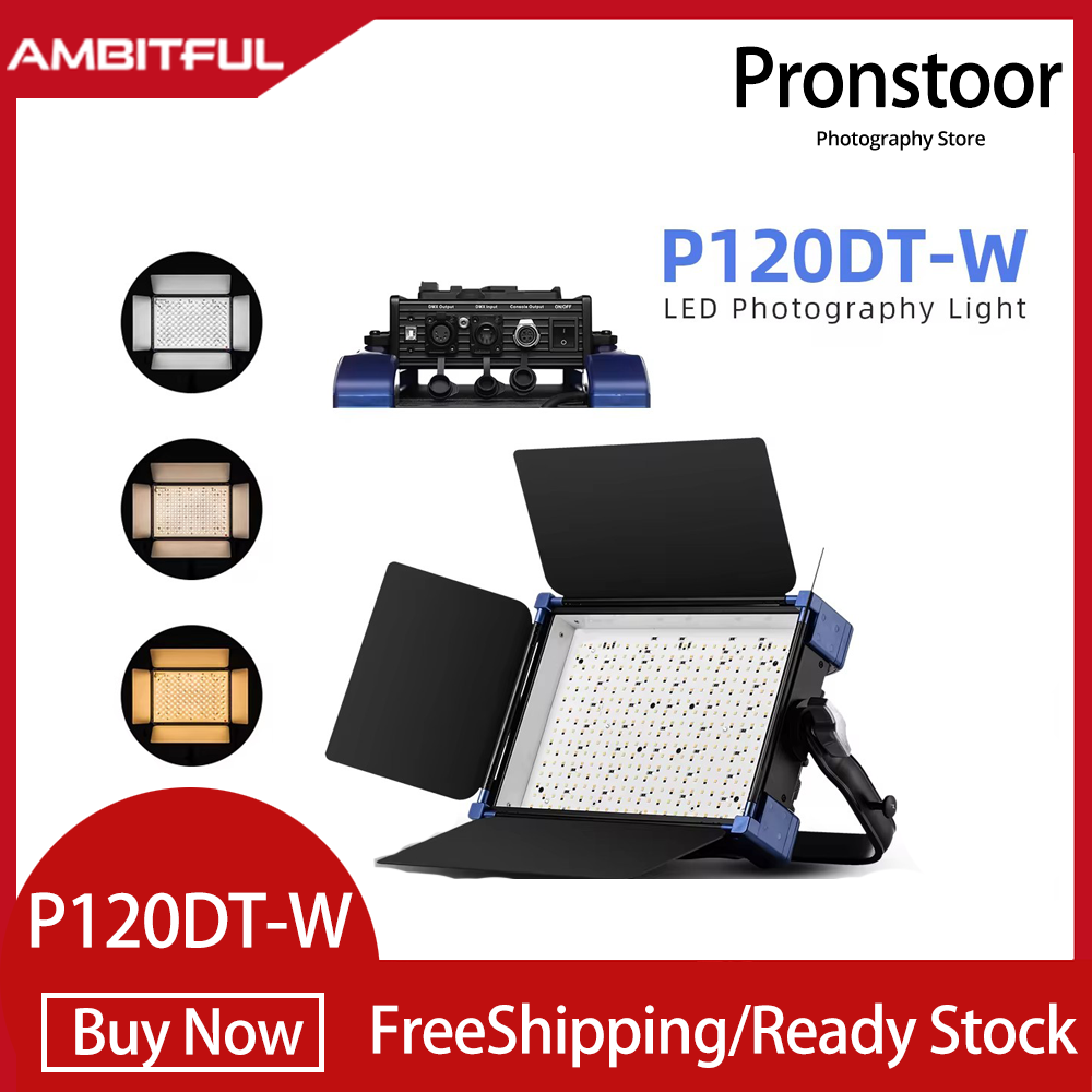 AMBITFUL P120DT-W Professional LED Video Light 90W Bi-Color 2800K-5600K CRI97+TLCI99 0 Noise for News Interview Video Shoting ราคา 17,167 บาท*ส่งฟรี