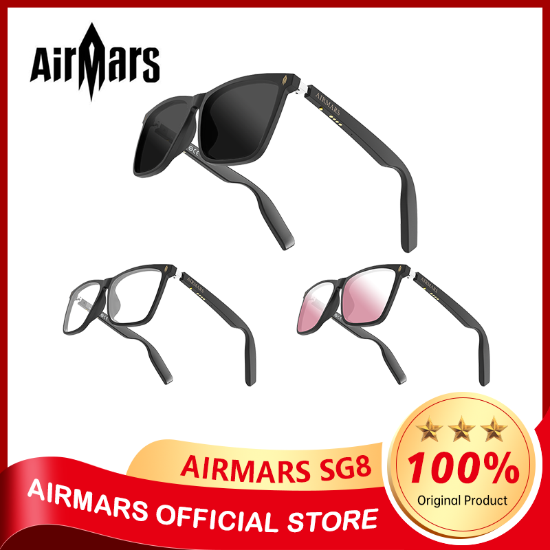 AIRMARS SG8 Smart Music Sunglasses Earphones Wireless Bluetooth 5.4 Headset HIFI Sound Headphone Driving Glasses Hands-free Call
