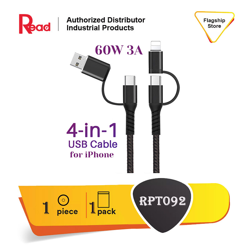 READ Cáp sạc nhanh 4 trong 1 USB + Type-C sang Type-C + Lightning / micro PD60W Cáp sạc nhanh & truyền dữ liệu công suất cao cho Samsung / OPPO / Vivo / Huawei / iPhone / Xiaomi