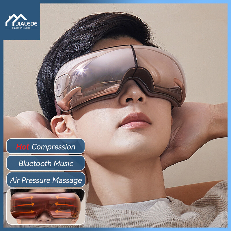 JIALEDE Wireless Eye Massager Hot Compression, Air Pressure Massage, Bluetooth Music for Eye Care Electric Portable Shiatsu Massager for Dry Eyes for Relaxation and Reducing tired ราคา 1,422 บาท*ส่งฟรี